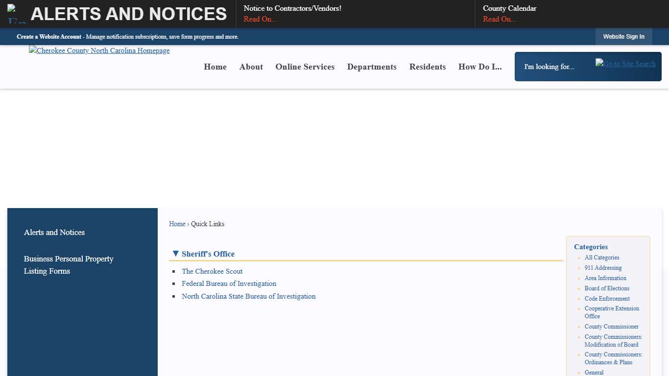 Quick Links • Sheriff's Office